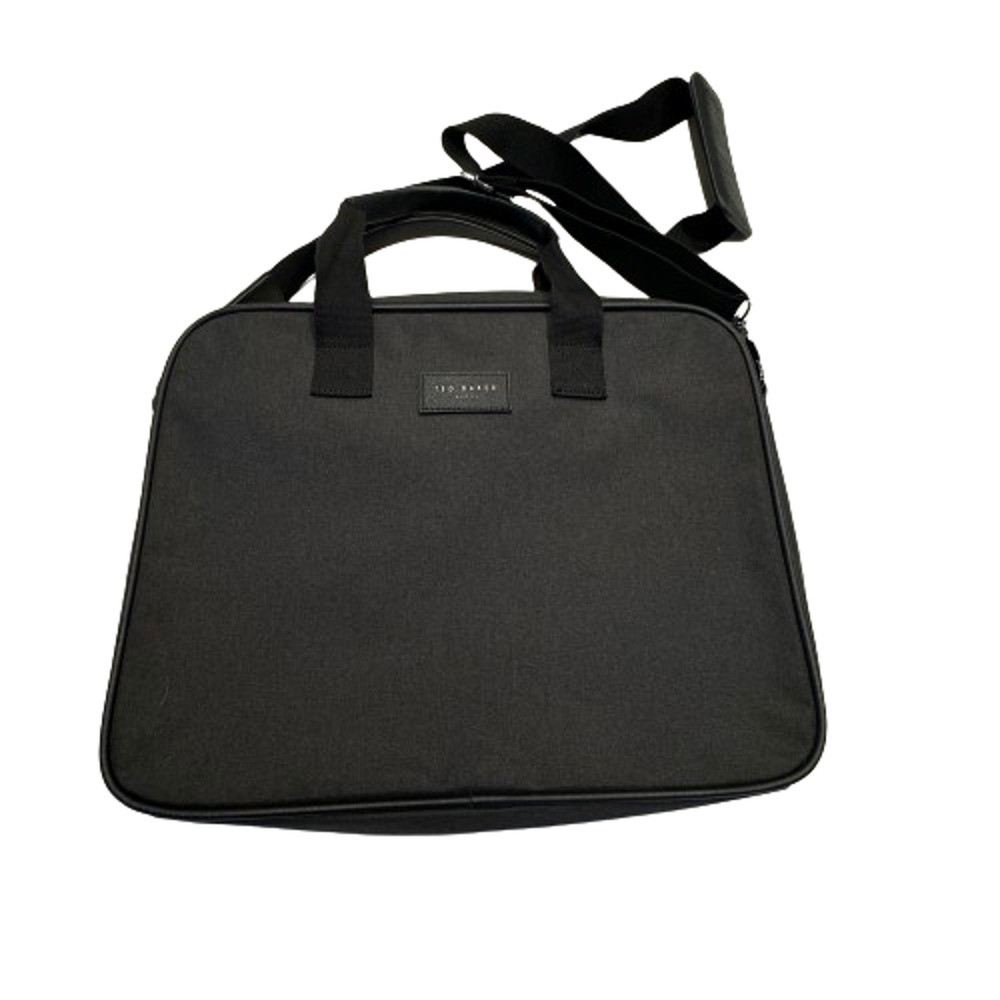 Ted Baker London Seter Document Bag OS Charcoal Nylon Crossbody Laptop Briefcase